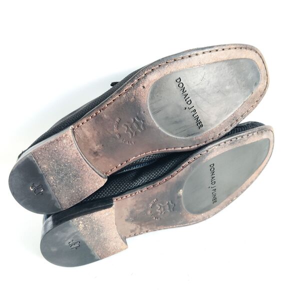 Donald J Pliner Leather Sole Nylon Loafers Black Royal Blue Mens 7M Italy Dacio - Picture 12 of 13